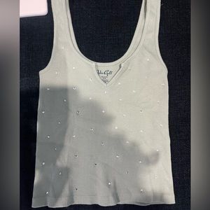 Brandy Melville light green bedazzled tank